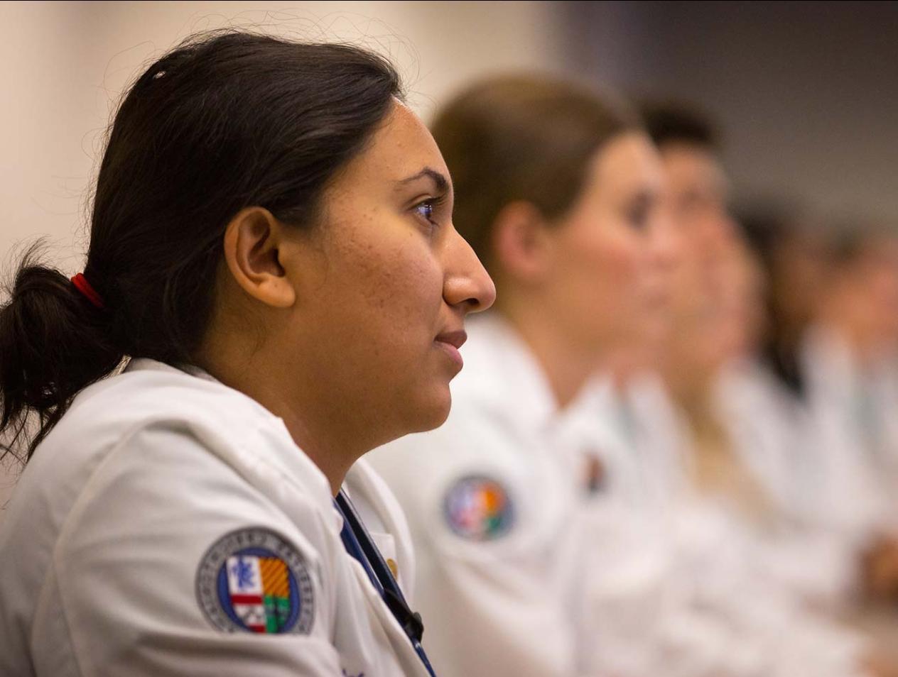 Medical student in classroom