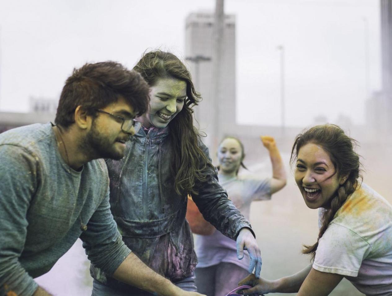 Students at color run event