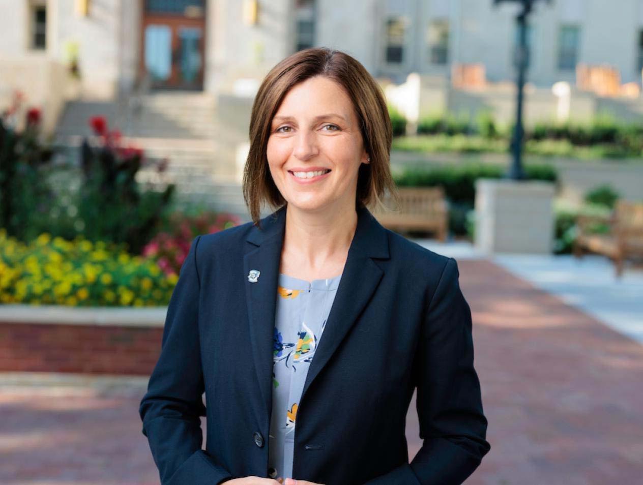 Jill Wallen smiling on Creighton campus 